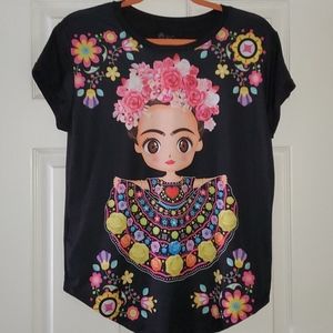 Frida Kahlo Fridita Black Top